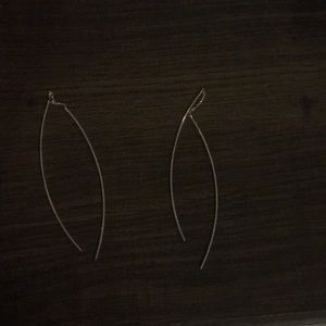 Silver long earrings